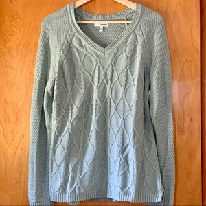 BOGO! Mint Sage Seafoam Green Cable Knit Sweater